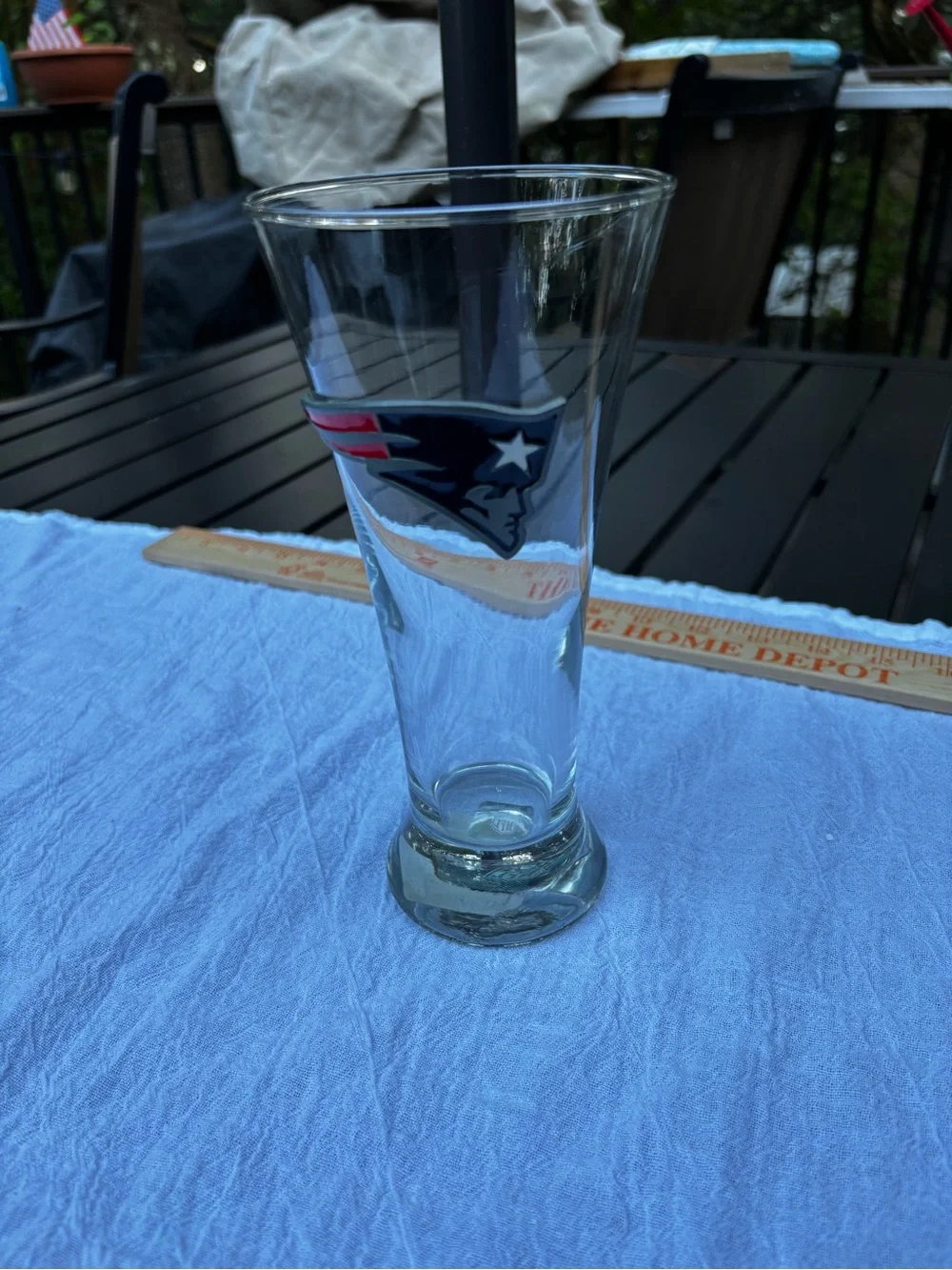 Patriots Logo Clear Pilsner Glass - Team Logo Beer Glass